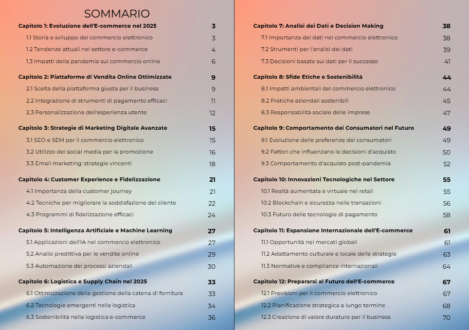 E-commerce Masterclass: Impara a costruire e espandere il tuo E-commerce grazie al nostro E-book formativo